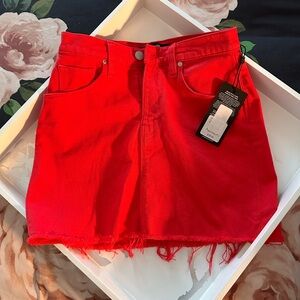 NEW (tags on) !!! Red jean mini-skirt